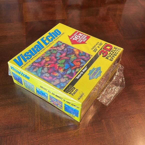 Visual Echo Butterflies 500 Piece Puzzle 20x16" 3D look but Flat Butterfly Magic - Picture 6 of 11